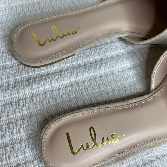Lulus Womens Ivory Pointed Toe Man Made Slip On Flat Mules Sandal Size 10 - Picture 5 of 7